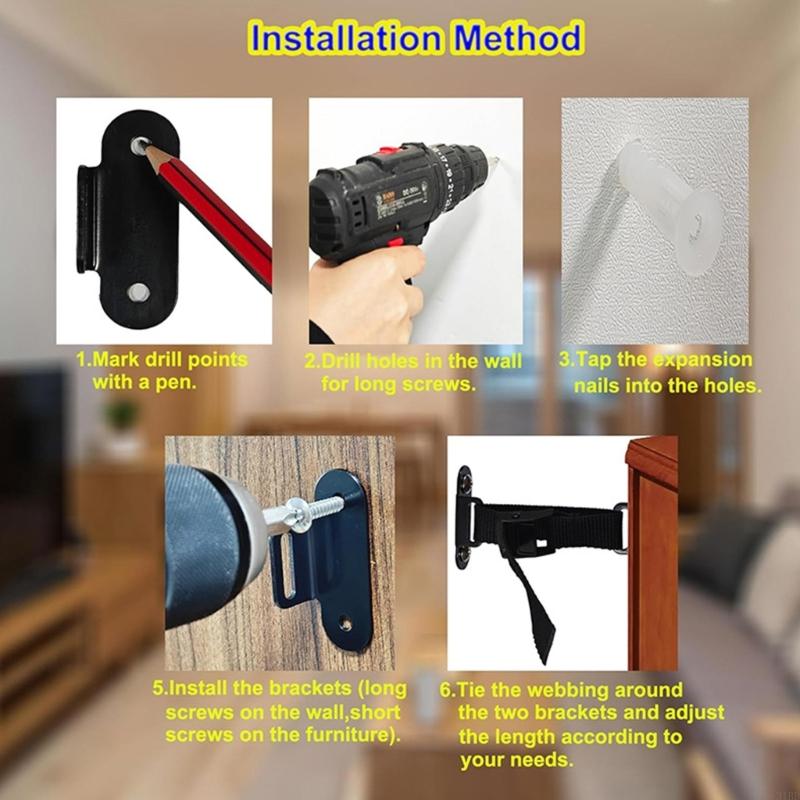 Adjustable Anti Fall Furniture - Earthquake Anchor Strap 评论和价格