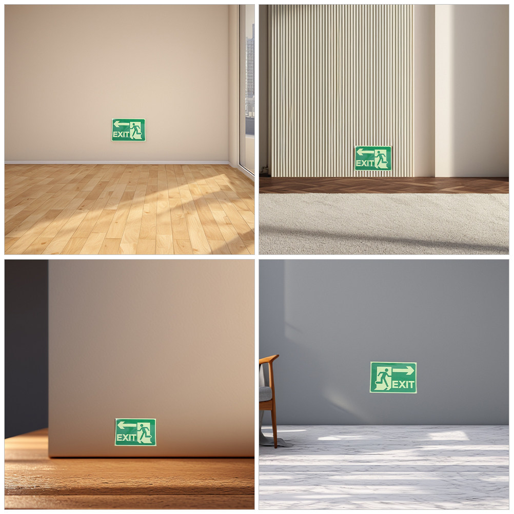 4Pcs Glow Exit Stickers Lumino - Emergency Exit Sign 评论和价格