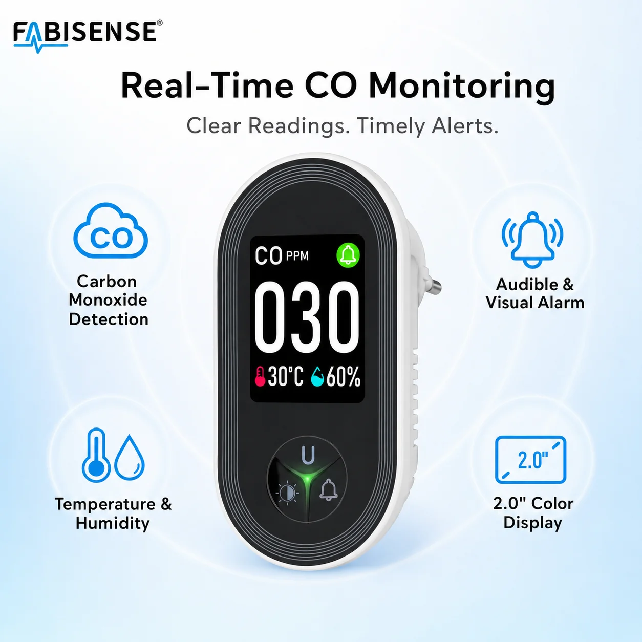 FABISENSE 24D Carbon Monoxide  - Co Detector Plug 评论和价格