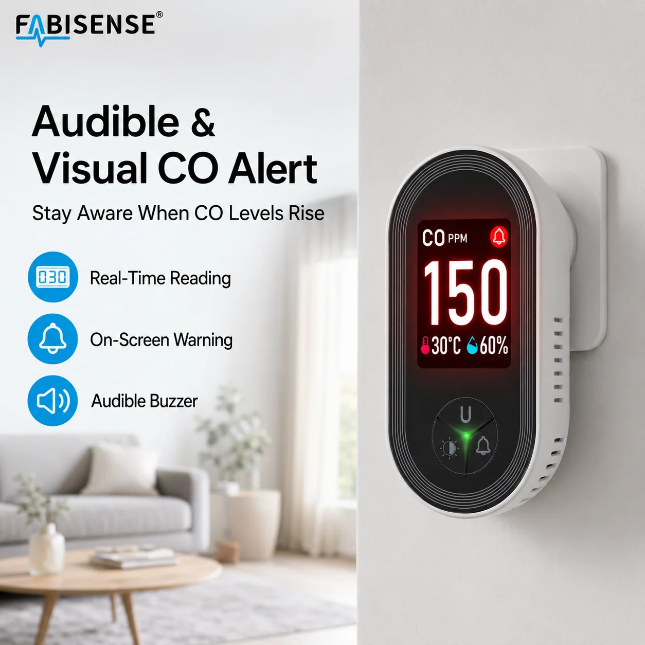 FABISENSE 24D Carbon Monoxide  - Co Detector Plug 评论和价格