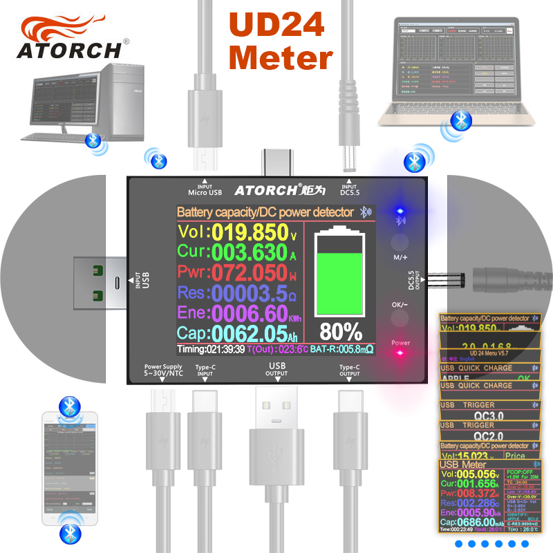 UD24 2.4'inch USB Tester DC5.5 - Co Detector Plug 评论和价格