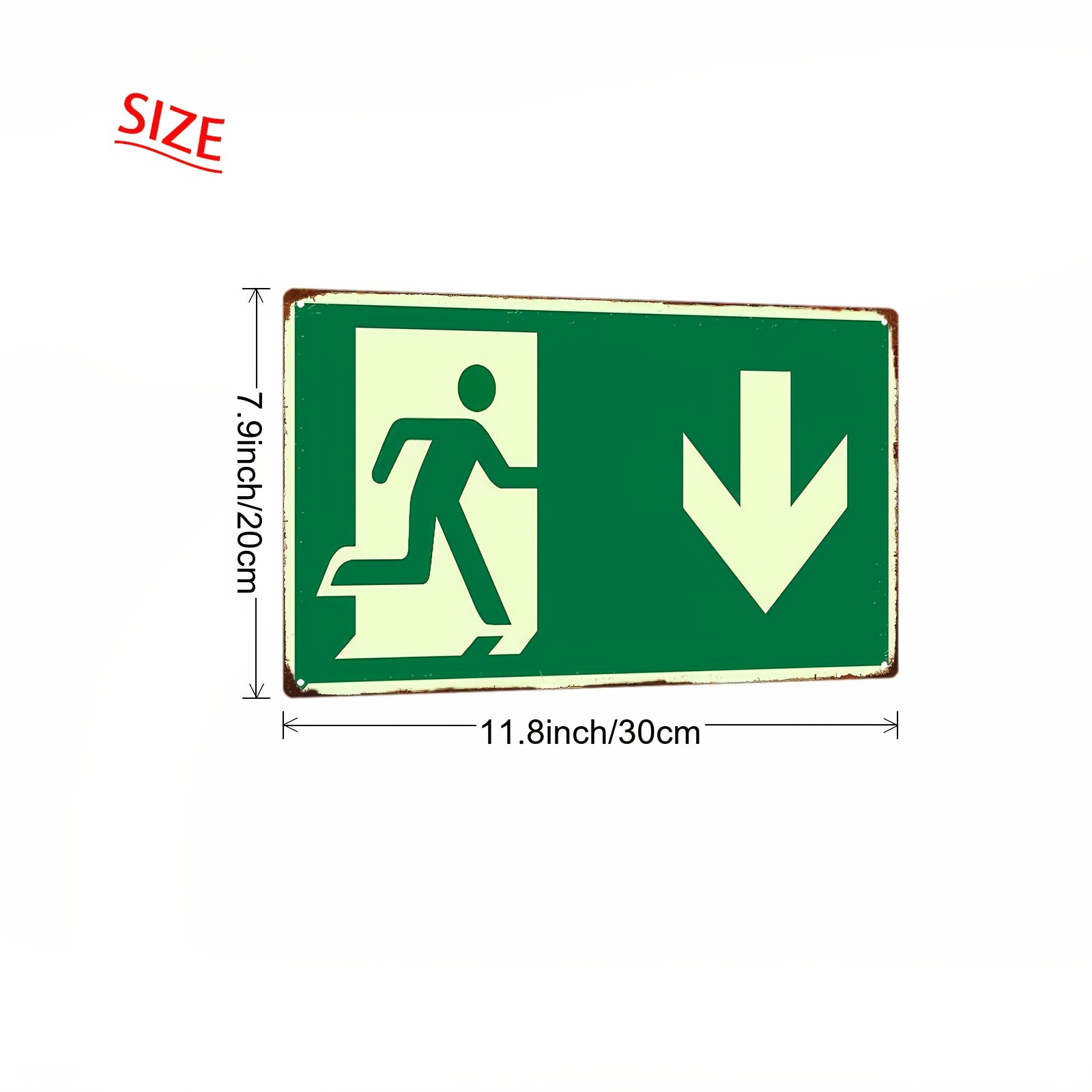2D Vintage Metal Iron Sign | P - Emergency Exit Sign 评论和价格