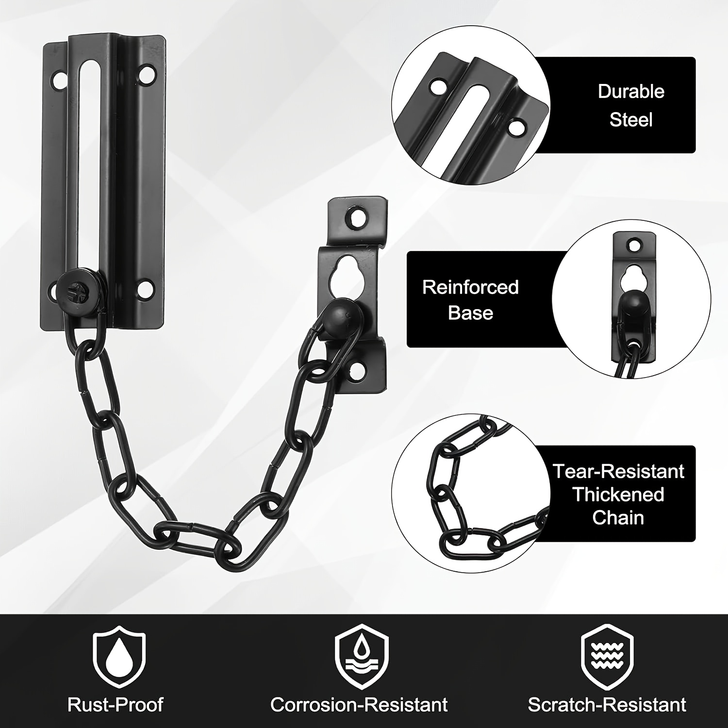 2 Pack Door Chain Lock Black,  - Security Chain Door 评论和价格