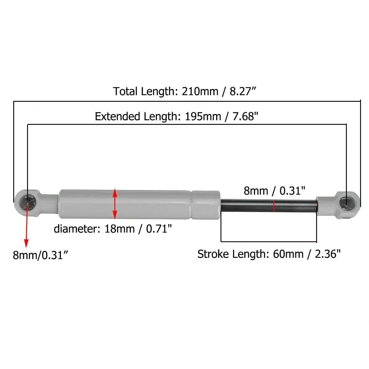 200-380N 195mm 8mm for RV Bed  - Window Lock Bar 评论和价格