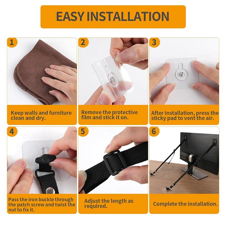 FULL-8 PCS TV Adjustable Safet - Earthquake Anchor Strap 评论和价格
