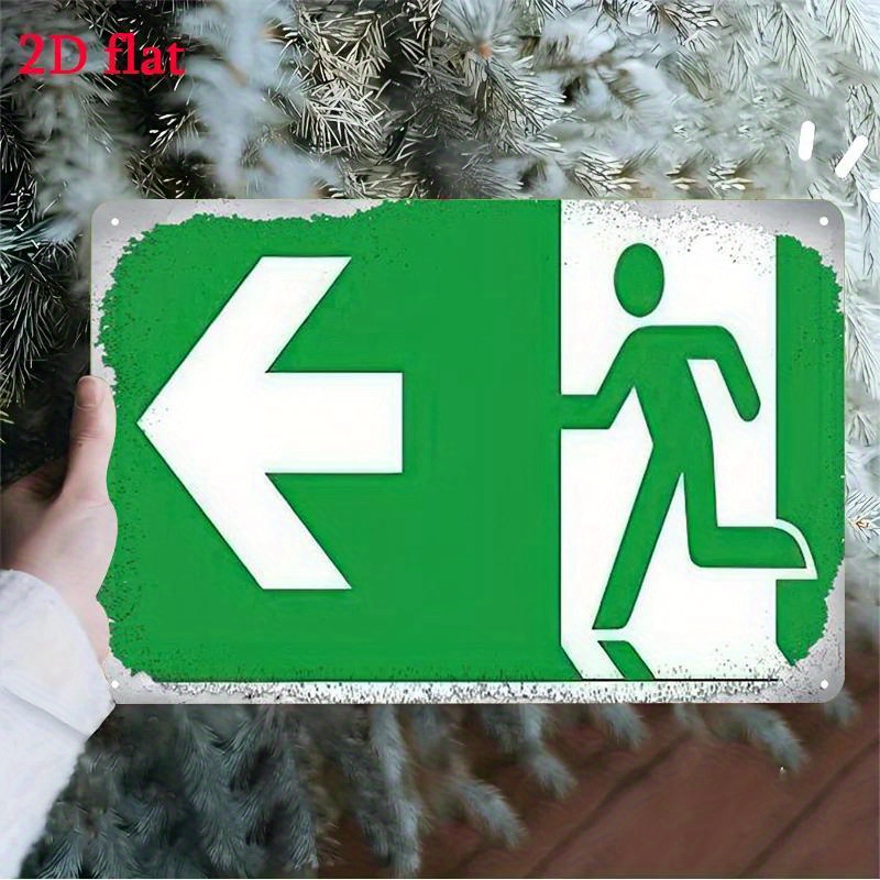 Metal Escape Sign - Green & Wh - Emergency Exit Sign 评论和价格